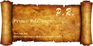 Prusz Róbert névjegykártya